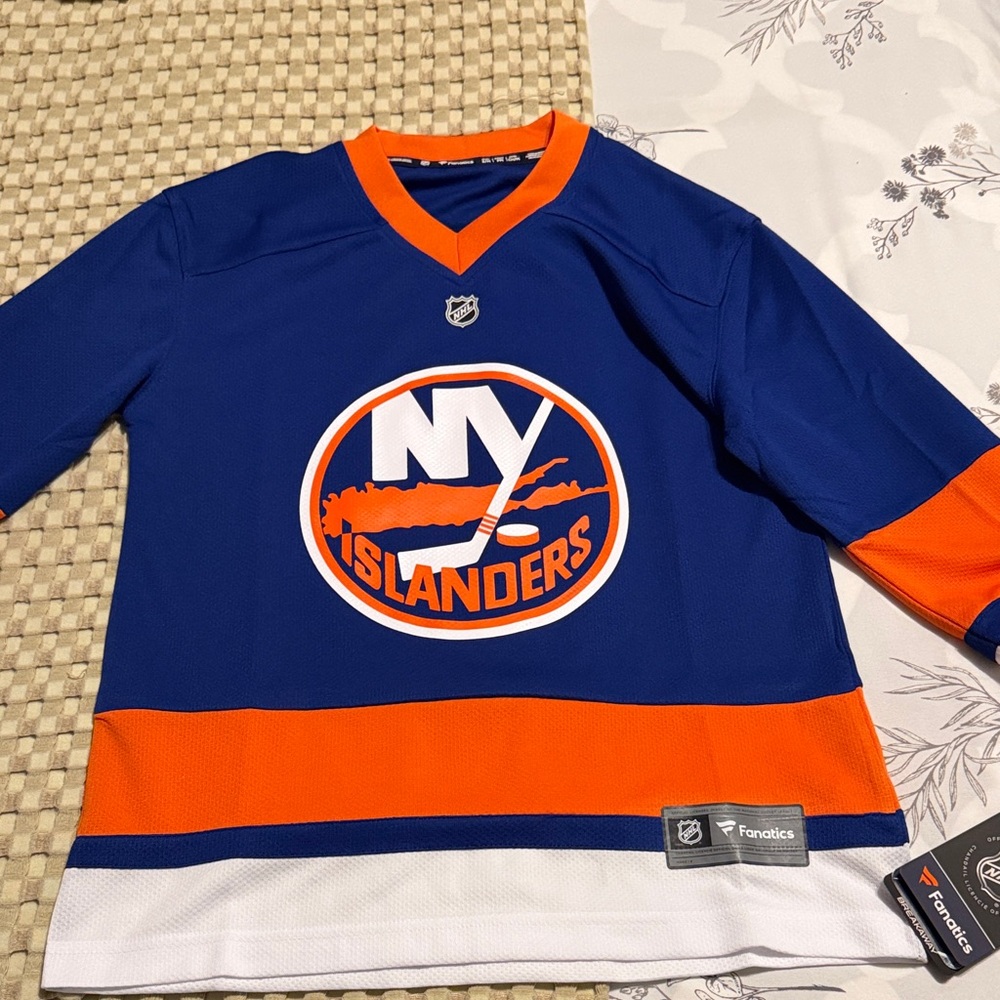 Fanatics Kids Blue and Orange Islanders Jersey